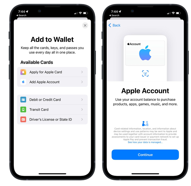 新华镇苹果手机维修分享iOS 15.5钱包App如何添加 Apple 账户 